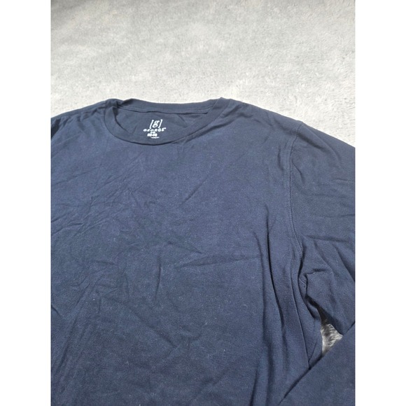 George Other - George Mens Long Sleeve Crewneck T-Shirt Navy Blue Size Large Cotton Tee